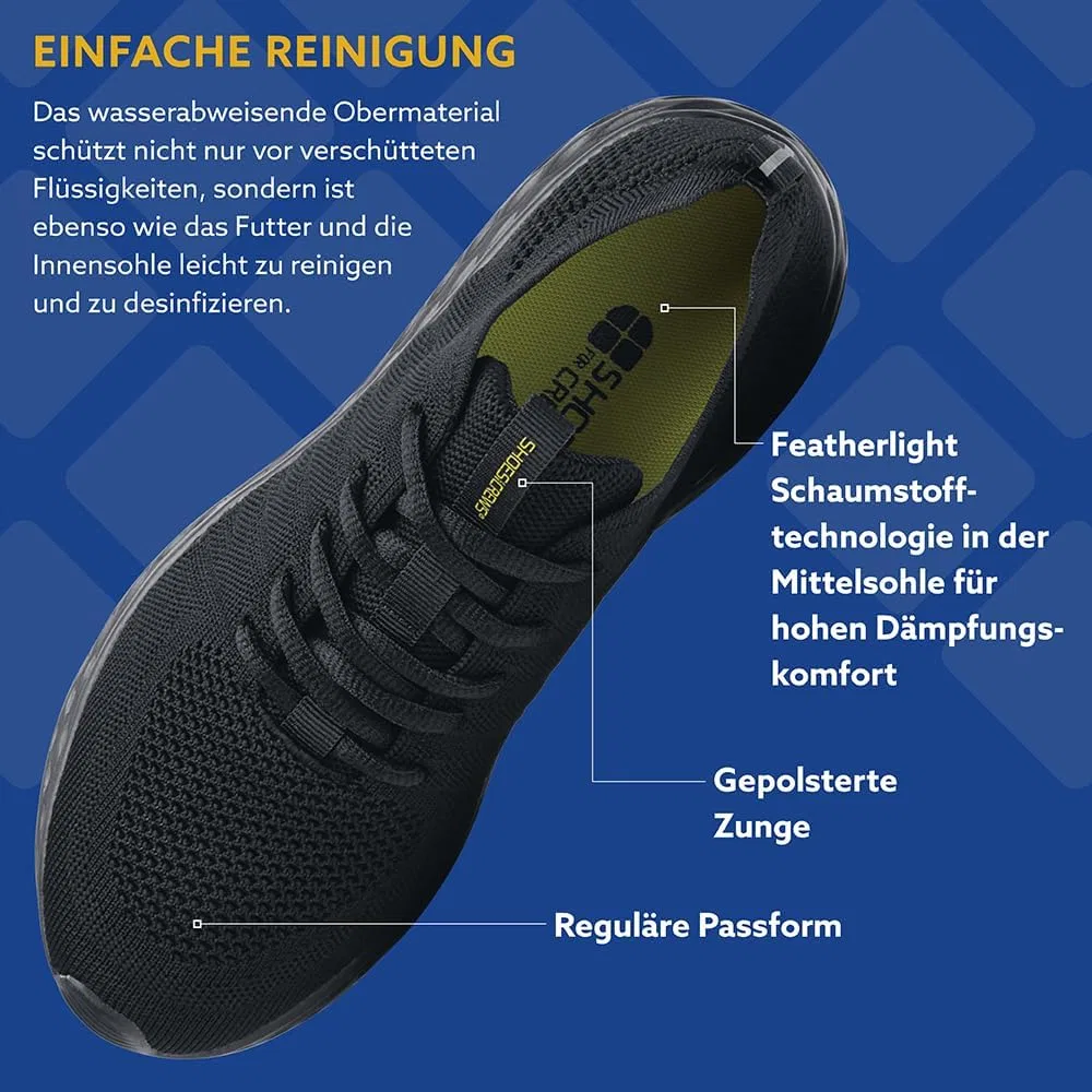 Мужские рабочие кроссовки Shoes for Crews - удобная водостойкая обувь с нескользящей подошвой и стельками, идеально подходит для работы в сфере общественного питания и на кухне для официантов и поваров - Everlight ECO, Black — фото 4