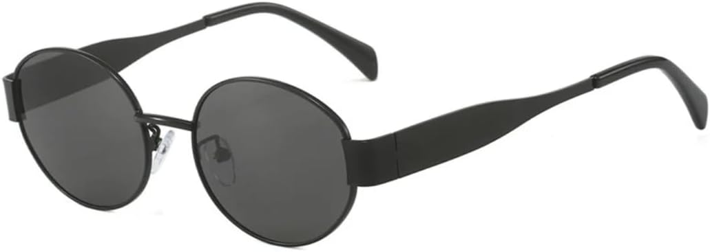 

Солнцезащитные очки с защитой от УФ-излучения UV400 | Овальная металлическая оправа в стиле панк | для женщин и мужчин, для занятий спортом на открытом воздухе и вождения DSVIGF, Black-black