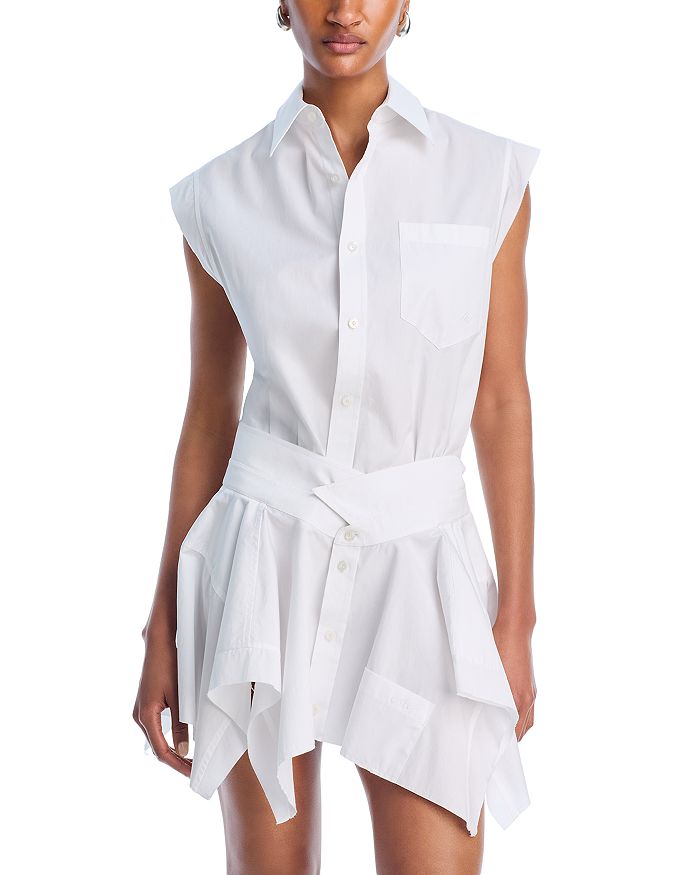 

Отрезное платье-рубашка Double Shirt alexanderwang.t, белый