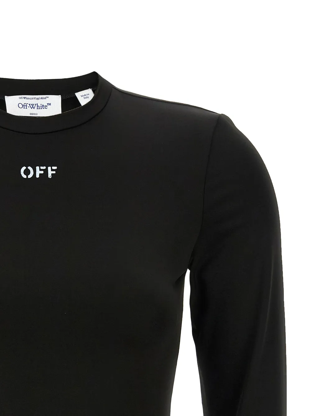 Свитер с круглым вырезом и принтом логотипа Off-White, черный — фото 4