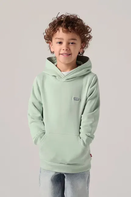 Худи детское с капюшоном Mini Batwing Pull Over Hoo Levi's, зеленый