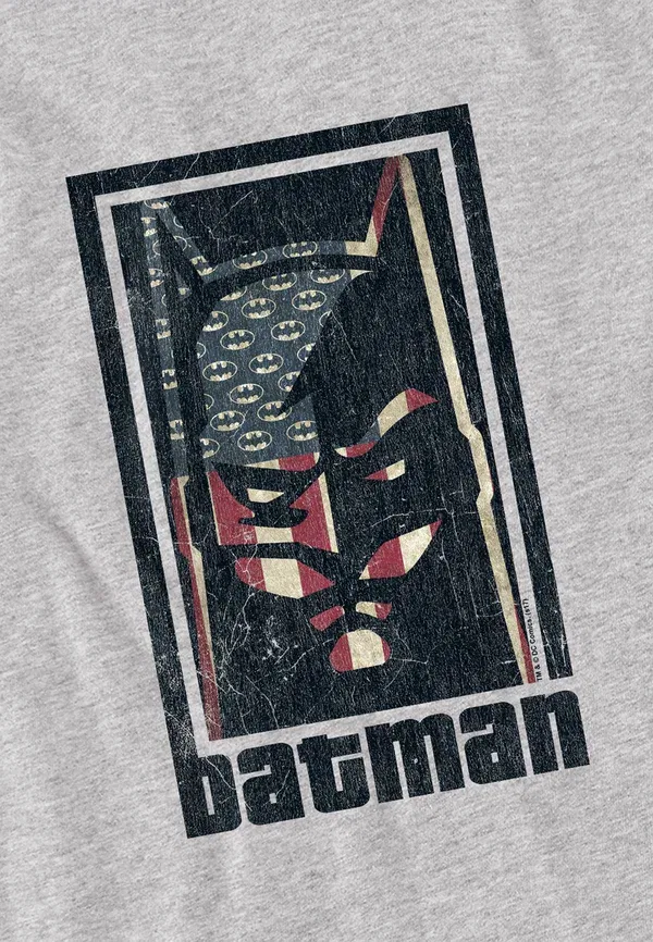 Футболка Cotton Soul Batman American Batman Print, цвет меланжевый светло-серый — фото 3