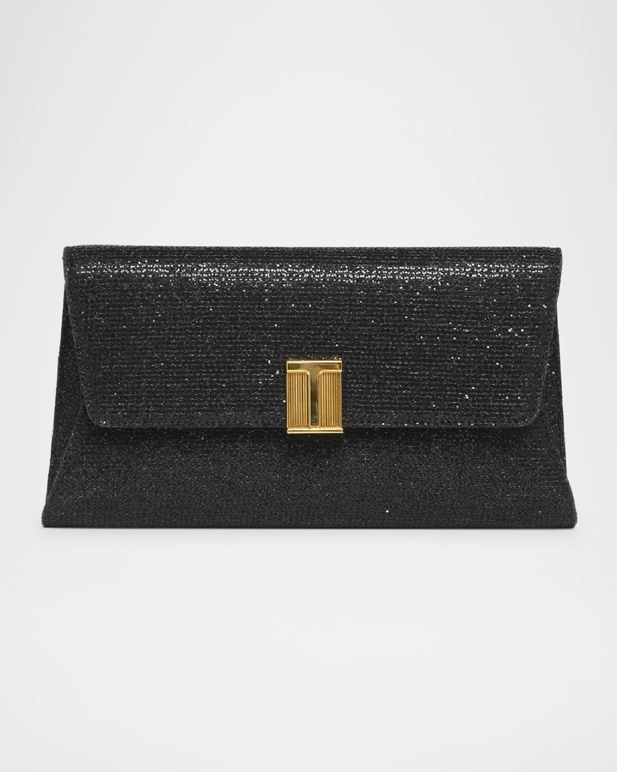 

Клатч Nobile с клапаном из блестящей фактурной ткани Tom Ford, черный