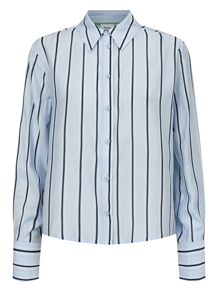 

NÜMPH Блузка "Nujoni" светло-голубого/черного цвета