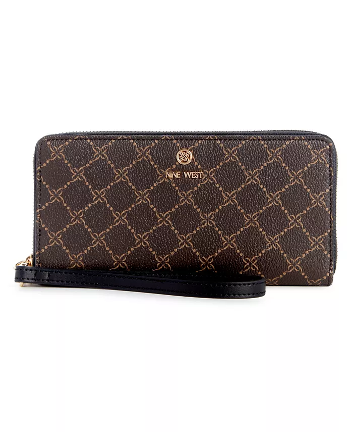

Кошелек на молнии Lockup 9 с браслетом Nine West, коричневый