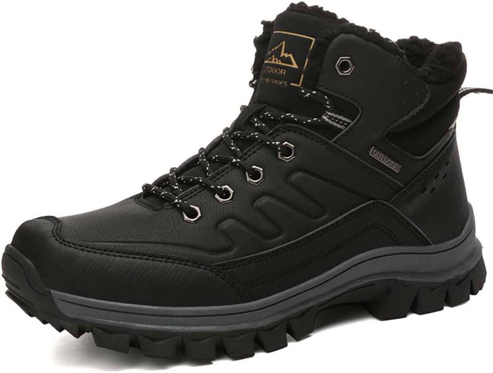 

Мужские походные ботинки, уличная нескользящая обувь для ходьбы, теплые повседневные низкие ботинки, черные-37 Jlfzc