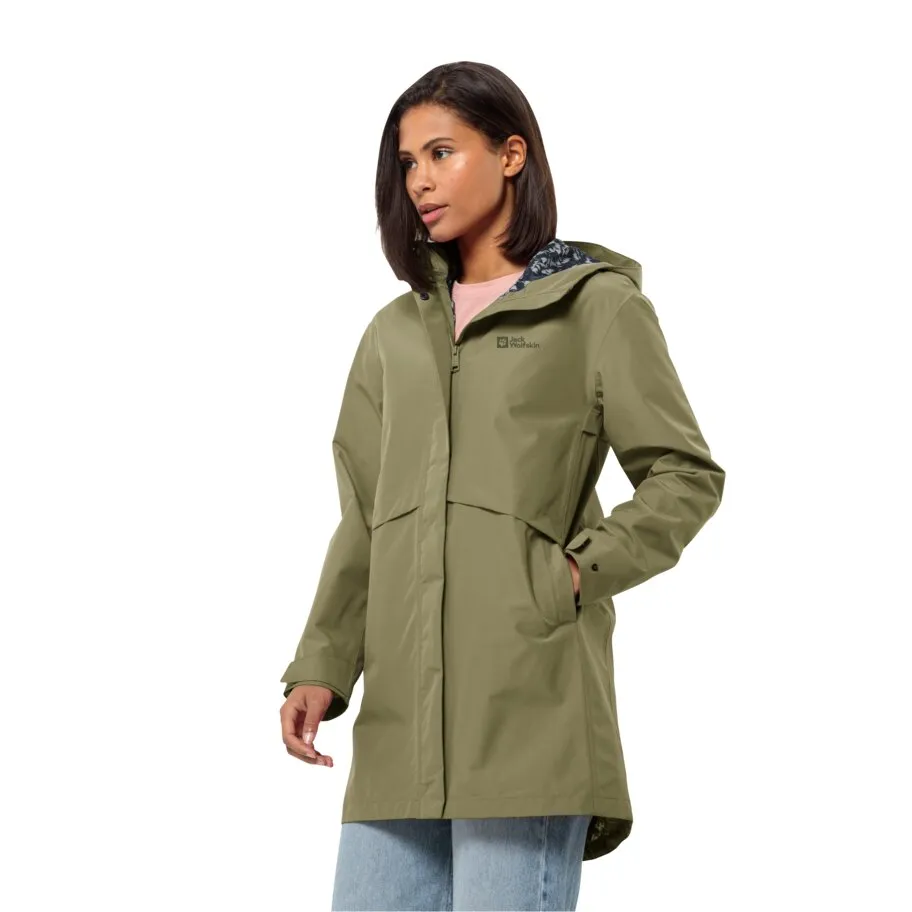 

Функциональное пальто Jack Wolfskin "CAPE WEST COAT W", капюшон прочно прикрепляется к куртке, цвет Bay Leaf