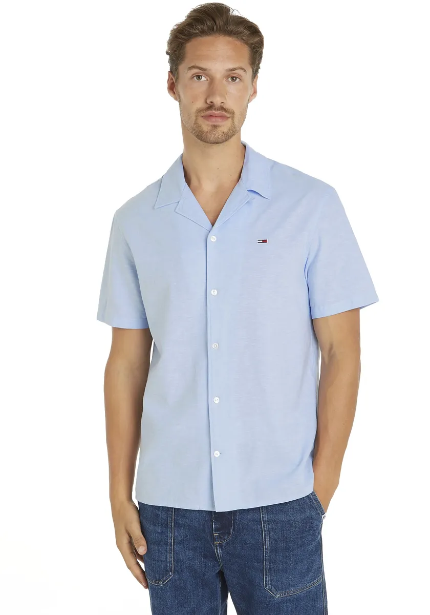 

Рубашка с короткими рукавами Tommy Jeans Plus "TJM LINEN BLEND CAMP SHIRT EXT", большие размеры, синий