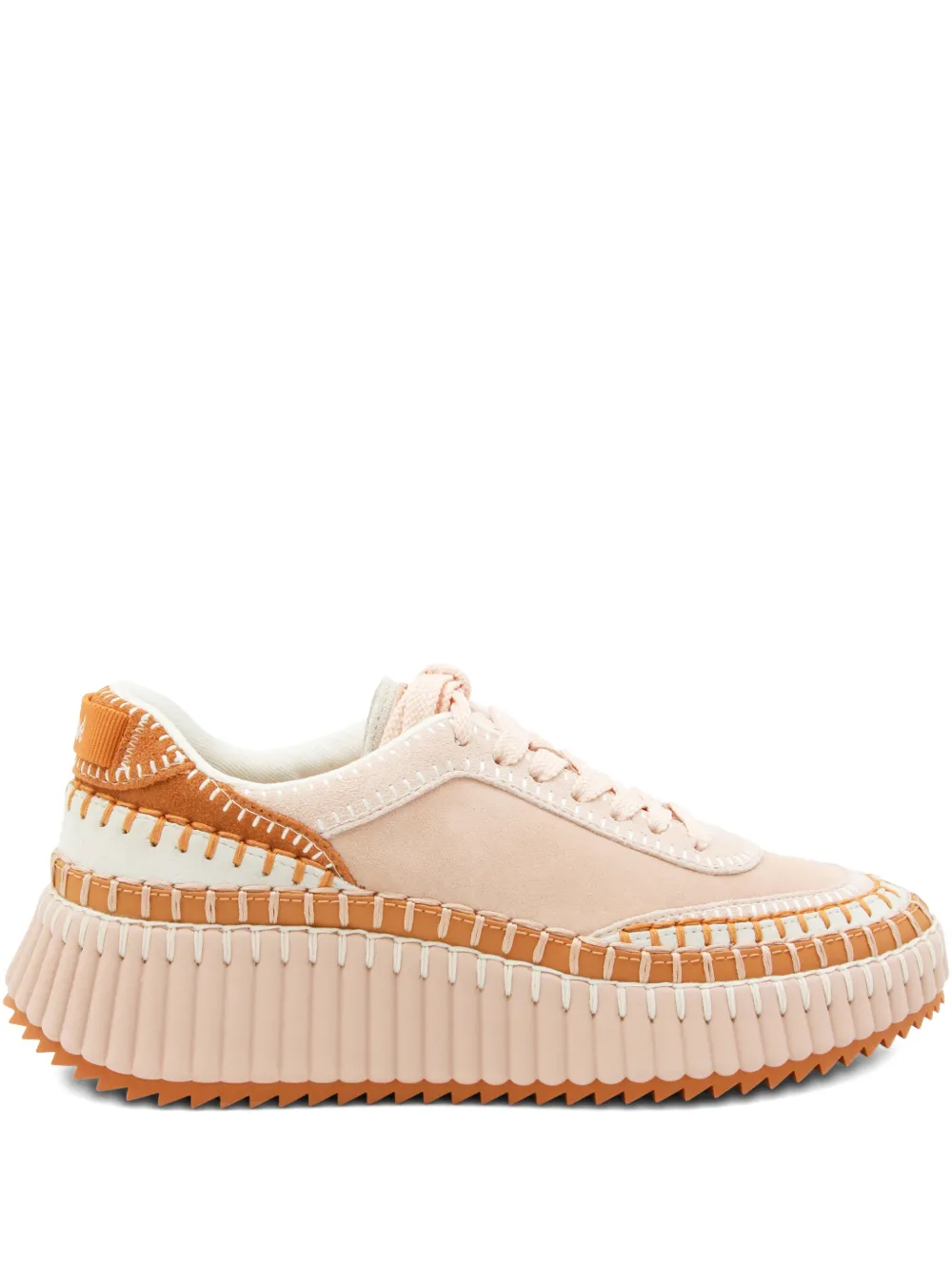 Кроссовки на платформе с шнуровкой Chloé, розовый