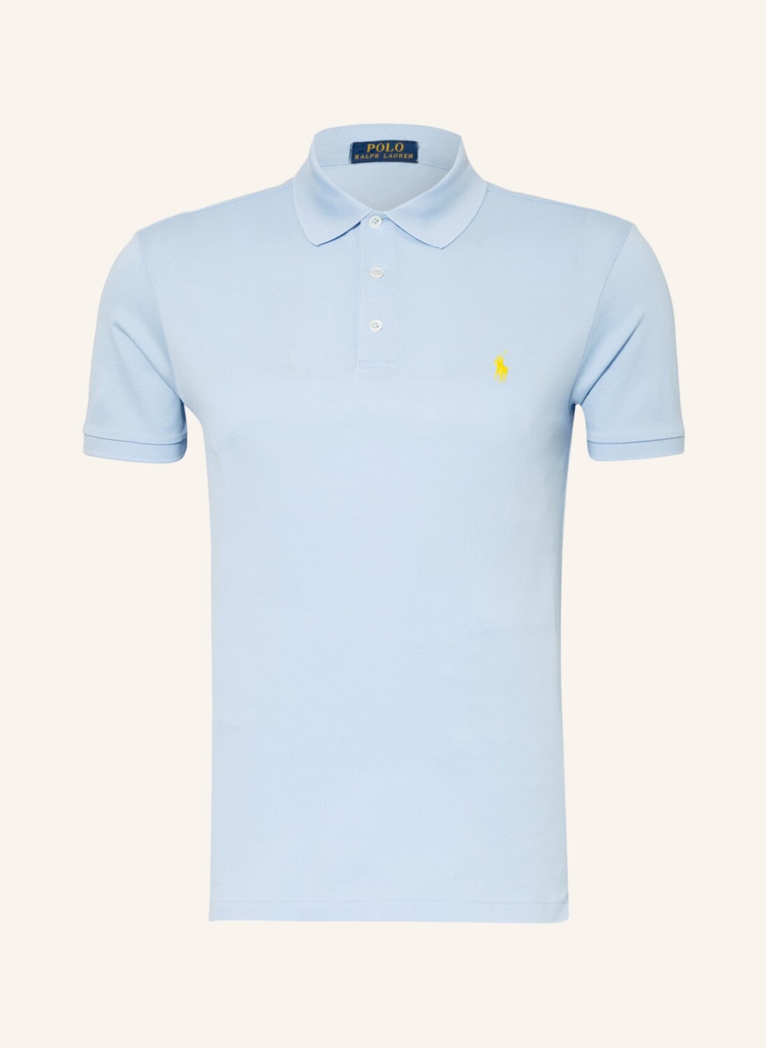 

Рубашка-поло узкого кроя из пике POLO RALPH LAUREN, светло-голубой