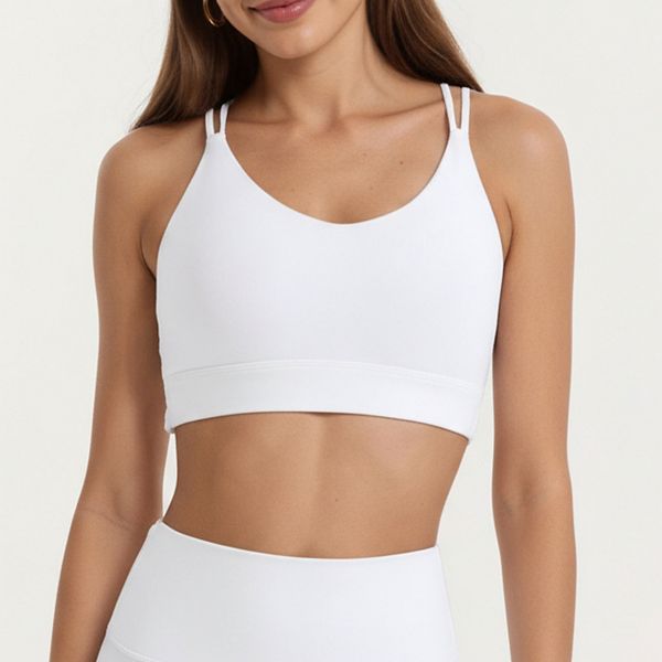 

Женский спортивный топ с низкой поддержкой и ремешками на спине Anna-Kaci, White