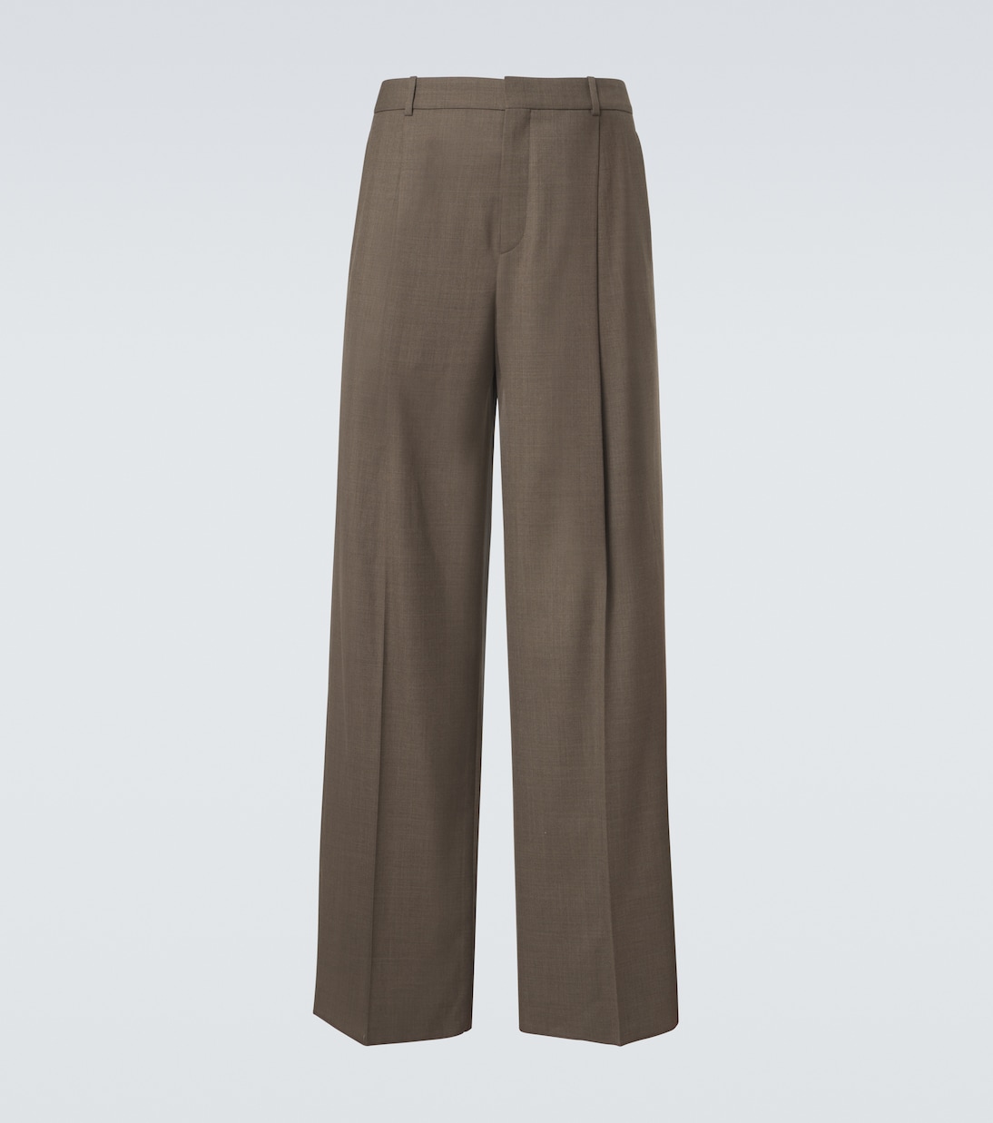 

Широкие брюки со складками из шерсти Saint Laurent, Taupe Chine