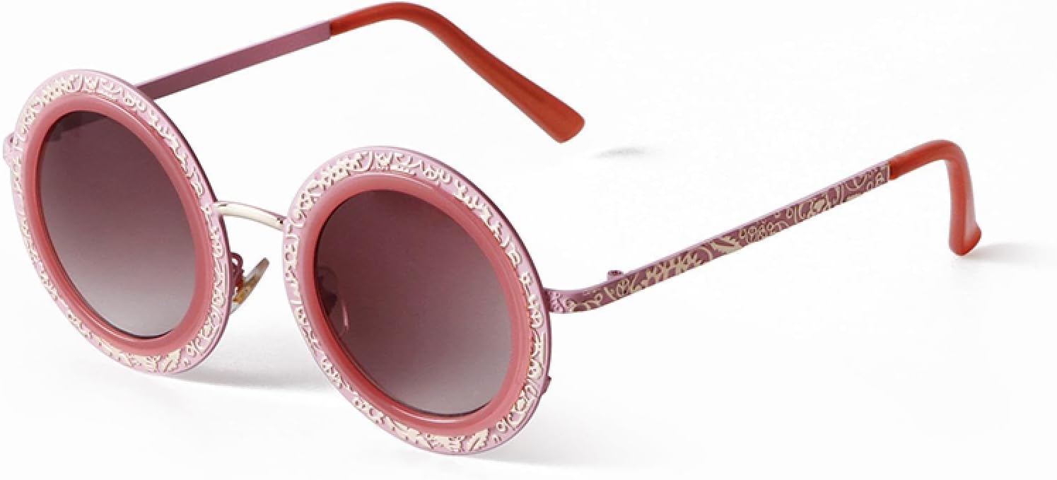 

Модные круглые солнцезащитные очки для женщин, классические зеркальные, с металлическим шнурком, 4 цвета, большая оправа, защита от УФ-излучения UV400, стильные женские очки WNCKSQ, C5 Red