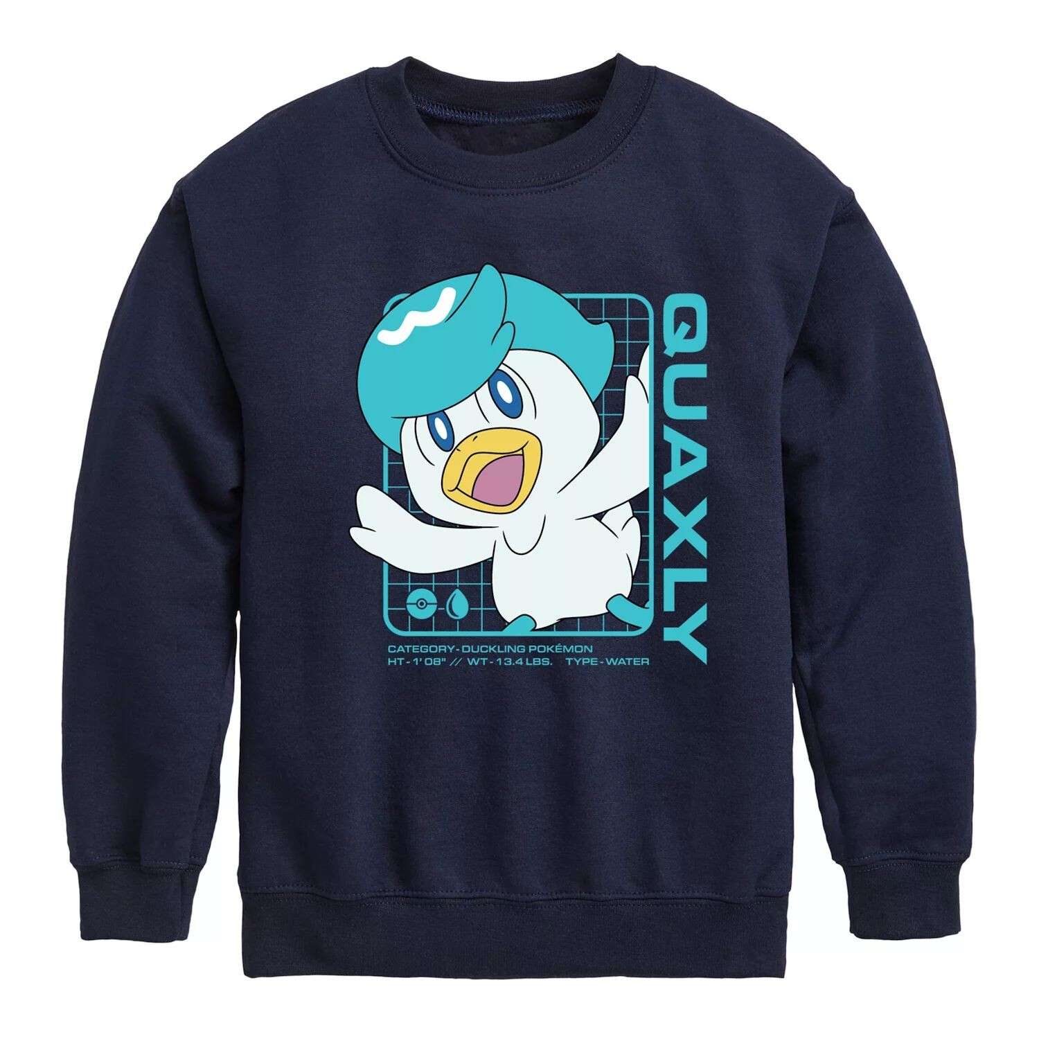 

Флис Pokemon Quaxly Stats Crew для мальчиков 8–20 лет Pokemon