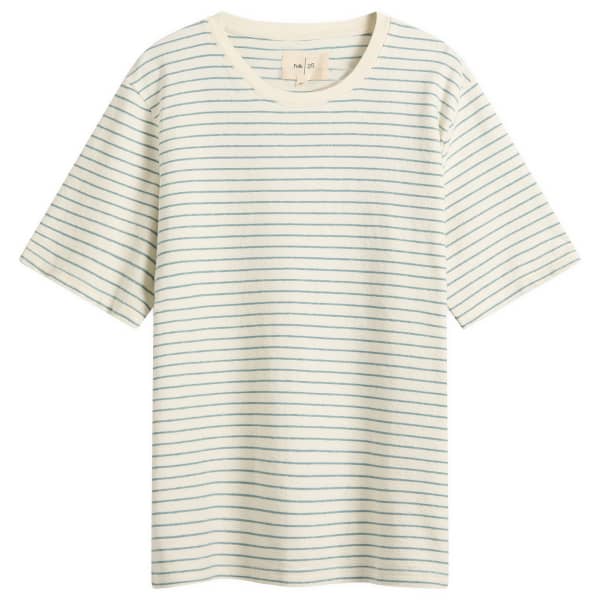 

Футболка с фактурной полоской Folk, Ecru & Misty Green