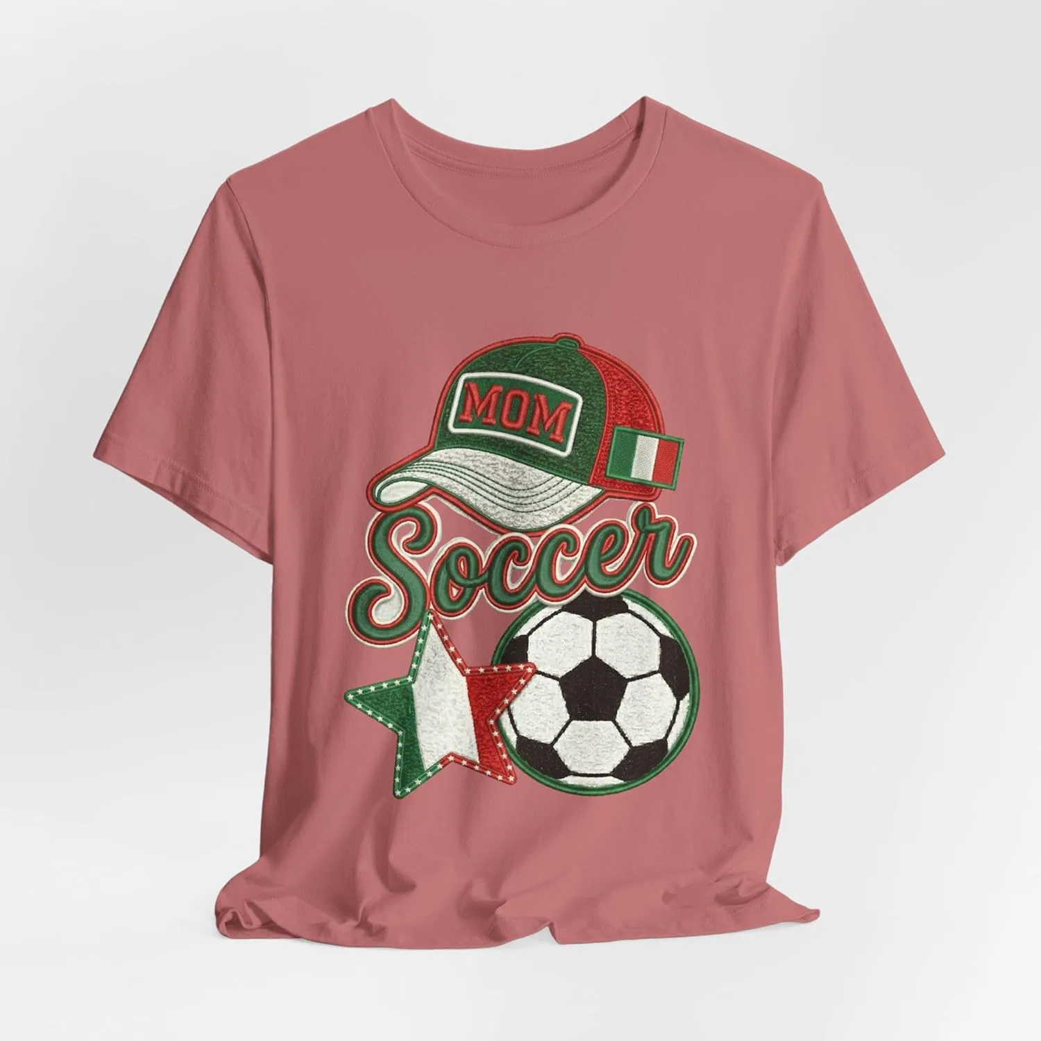Футболка с принтом Mom, Italian Flag Star, мальва — фото 4