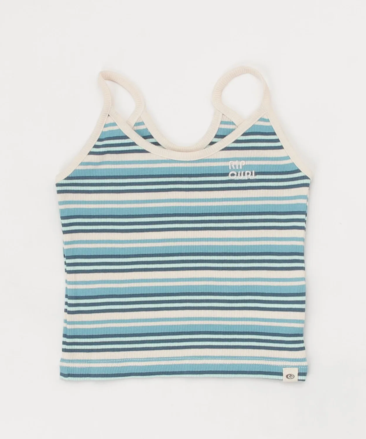 Детский топ-борцовка Rip Curl Sunrays Rib с полосками, хлопок, синий — фото 4