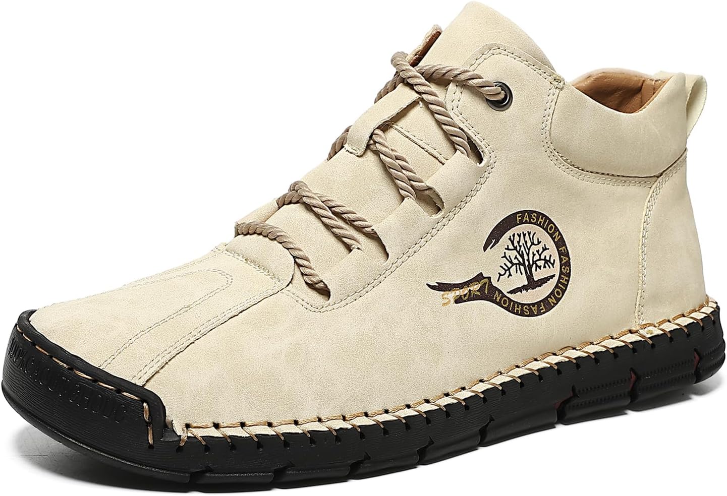 

Мужские кожаные итальянские ручной работы ботинки чукка на щиколотку, шнуровка, модные, водонепроницаемые, удобные, нескользящие, средние по высоте, короткие ботинки для улицы, прогулок, кеды Nxnbhsl, Sand Color