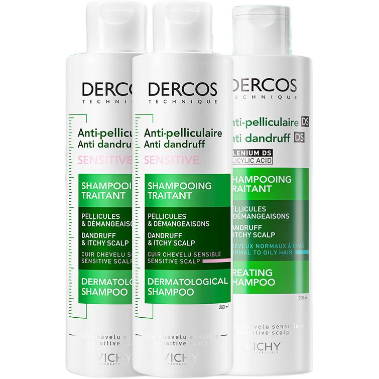 

Vichy Шампунь Green Logo Pink Logo для контроля жирности и лечения перхоти, успокаивающий, с мыльным ароматом, 200мл+200мл