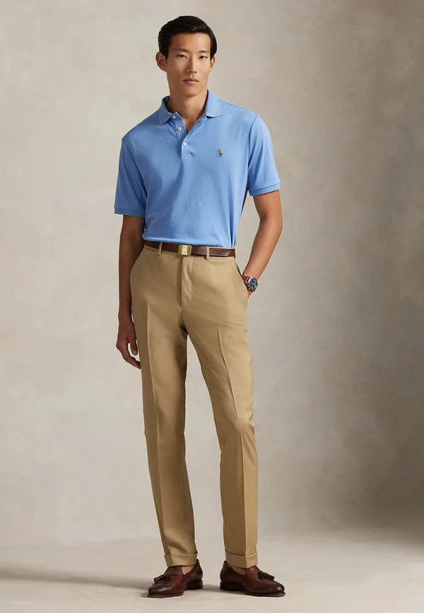 Поло-Рубашка из мягкого хлопка приталенного кроя Polo Ralph Lauren, Sky Blue — фото 2