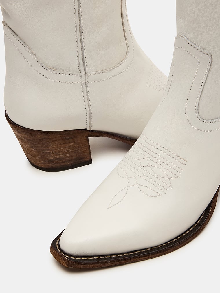 Женские ковбойские сапоги Steve Madden Albany кожаные, белый — фото 4