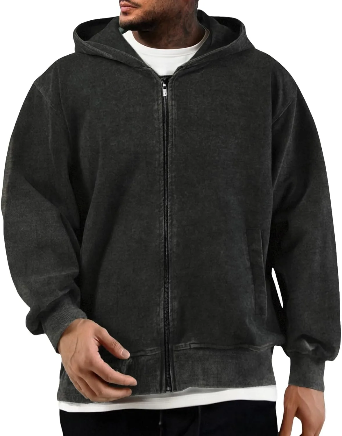 

Мужская худи Vintage Acid Wash с молнией LGHLMCL