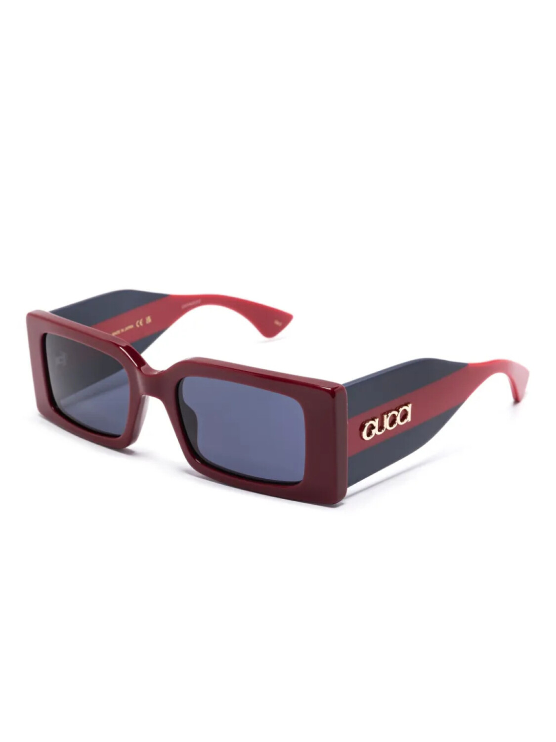 Gucci Eyewear солнцезащитные очки в прямоугольной оправе, красный — фото 2