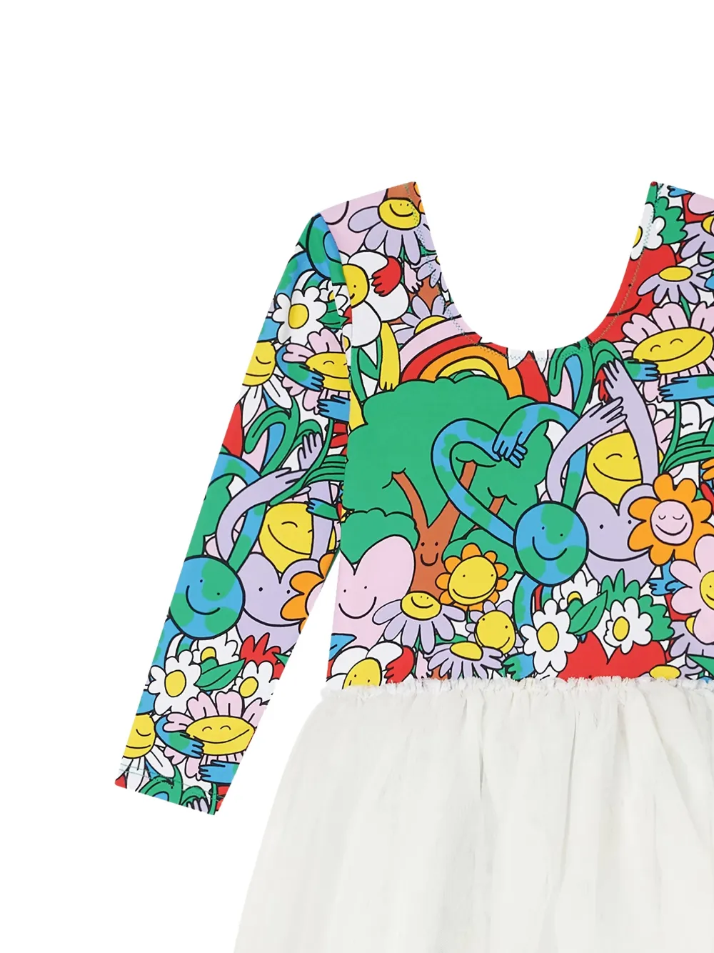Платье с принтом "earth friends" Stella McCartney Kids, белый — фото 2