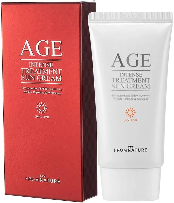 Солнцезащитный крем для лица SPF50+ PA+++ FROMNATURE Age Intense Entertainment Sun Cream 50 г × 5 From Nature — фото 2