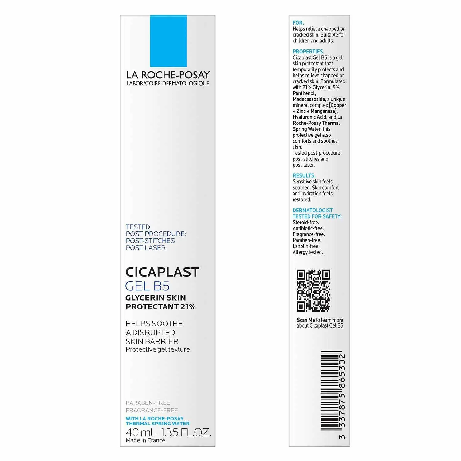La Roche-Posay Cicaplast Gel B5, восстанавливающий гель для потрескавшейся и обветренной кожи с мадекассозидом и глицерином, 40 мл — фото 3