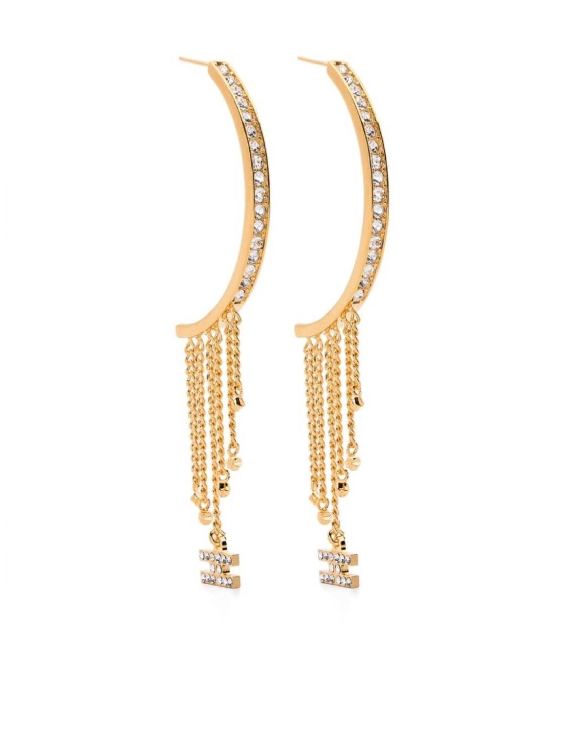 

Серьги-кольца с кристаллами Elisabetta Franchi, золотой