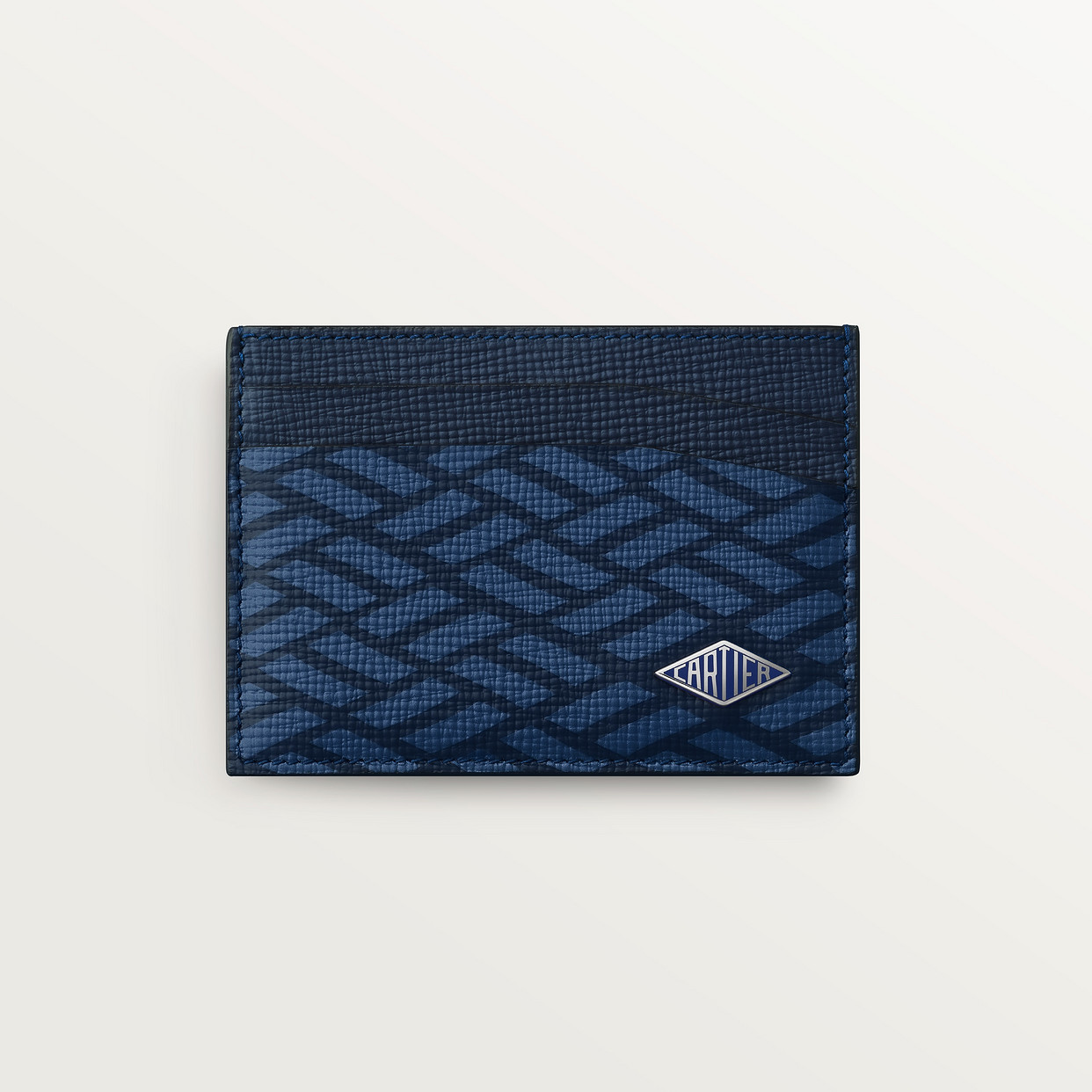 

Картхолдер Cartier Porte-cartes double, Cartier Losange, темно-синяя зернистая телячья кожа с ромбовидным орнаментом