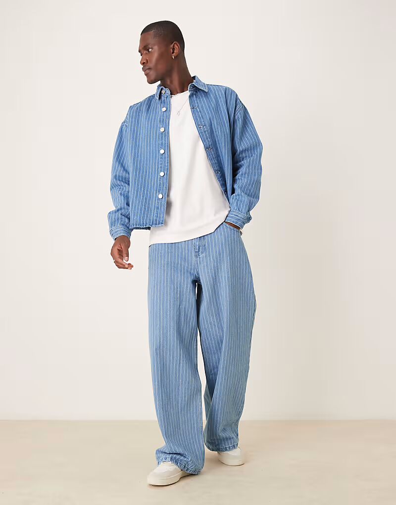 

Супер мешковатые джинсы в полоску от ASOS DESIGN