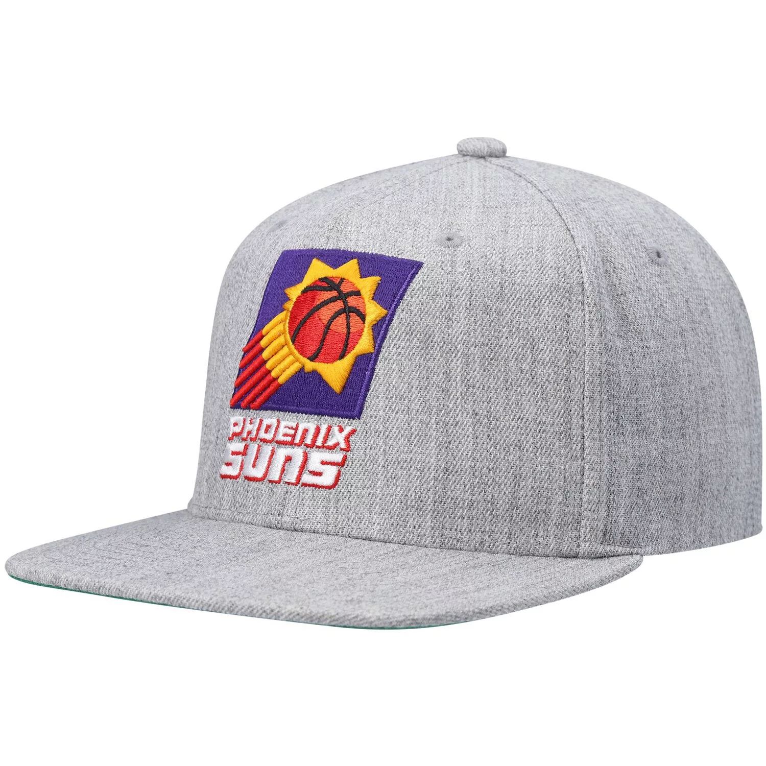 

Мужская кепка Mitchell & Ness Heathered Grey Phoenix Suns Hardwood Classics Team 2.0 Snapback