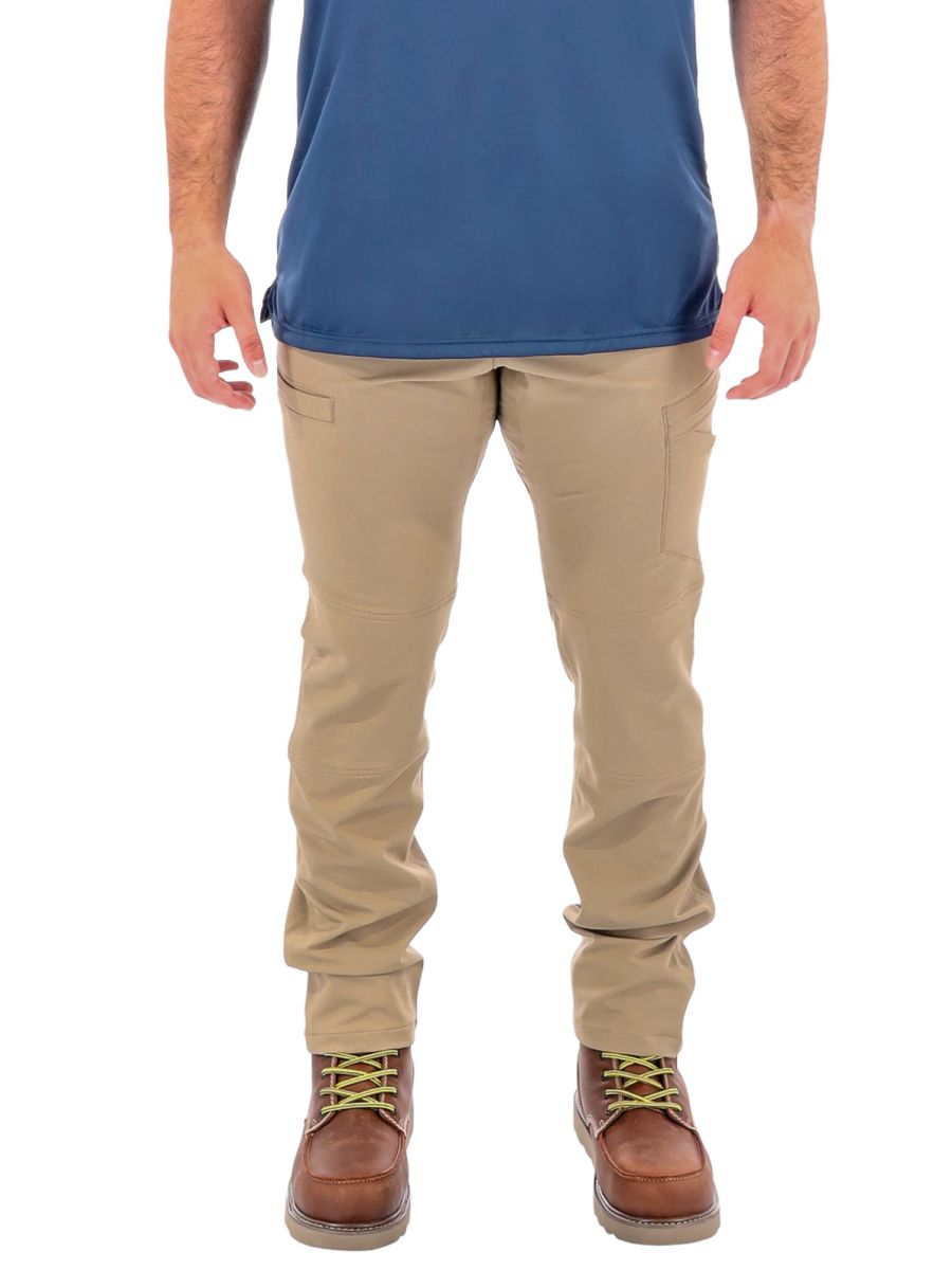 

Мужские легкие рабочие брюки - эластичные в четырех направлениях, усиленные колени и многофункциональные карманы RefrigiWear, Tan