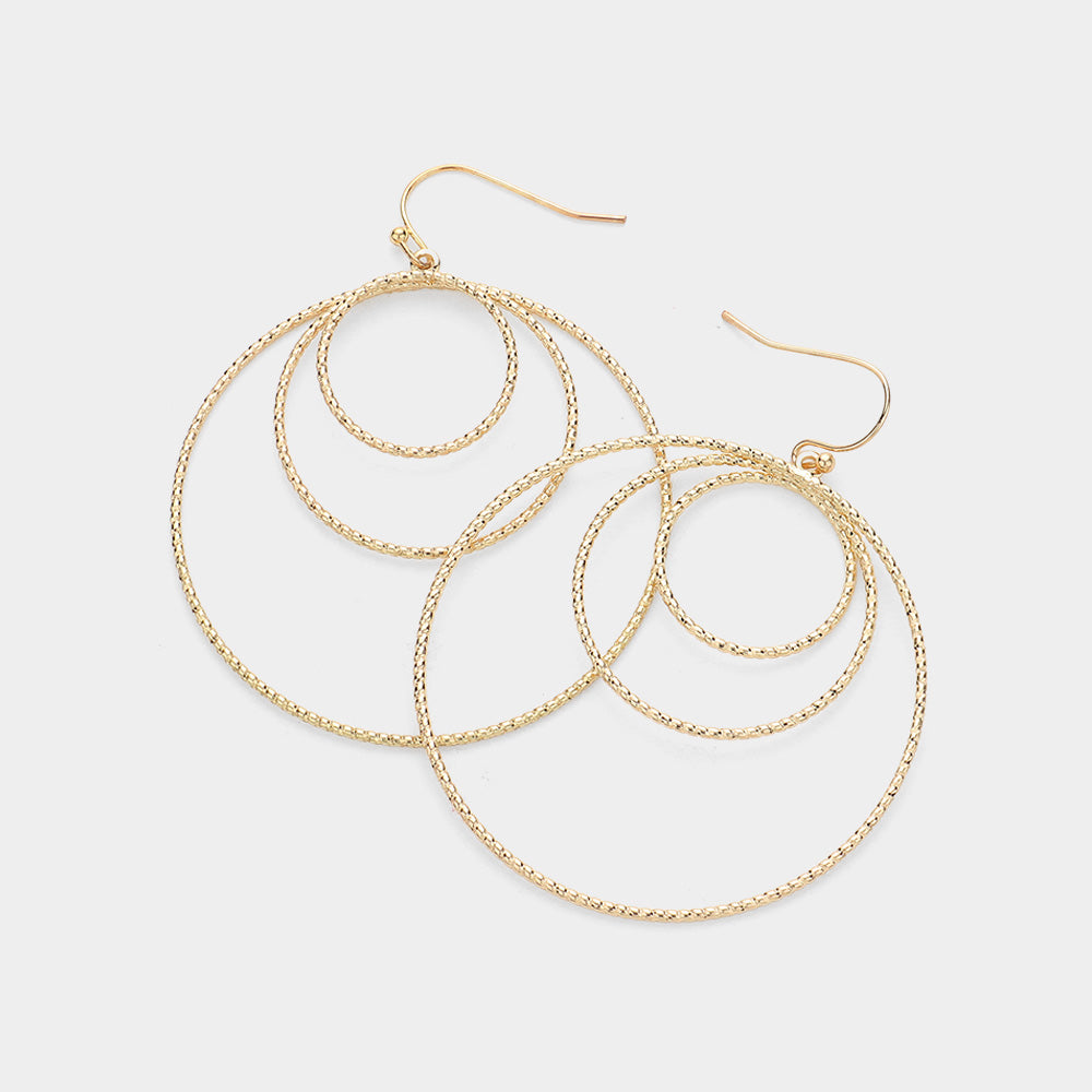 

Серьги-подвески с тремя кругами из латуни Fashnzfab, золотой