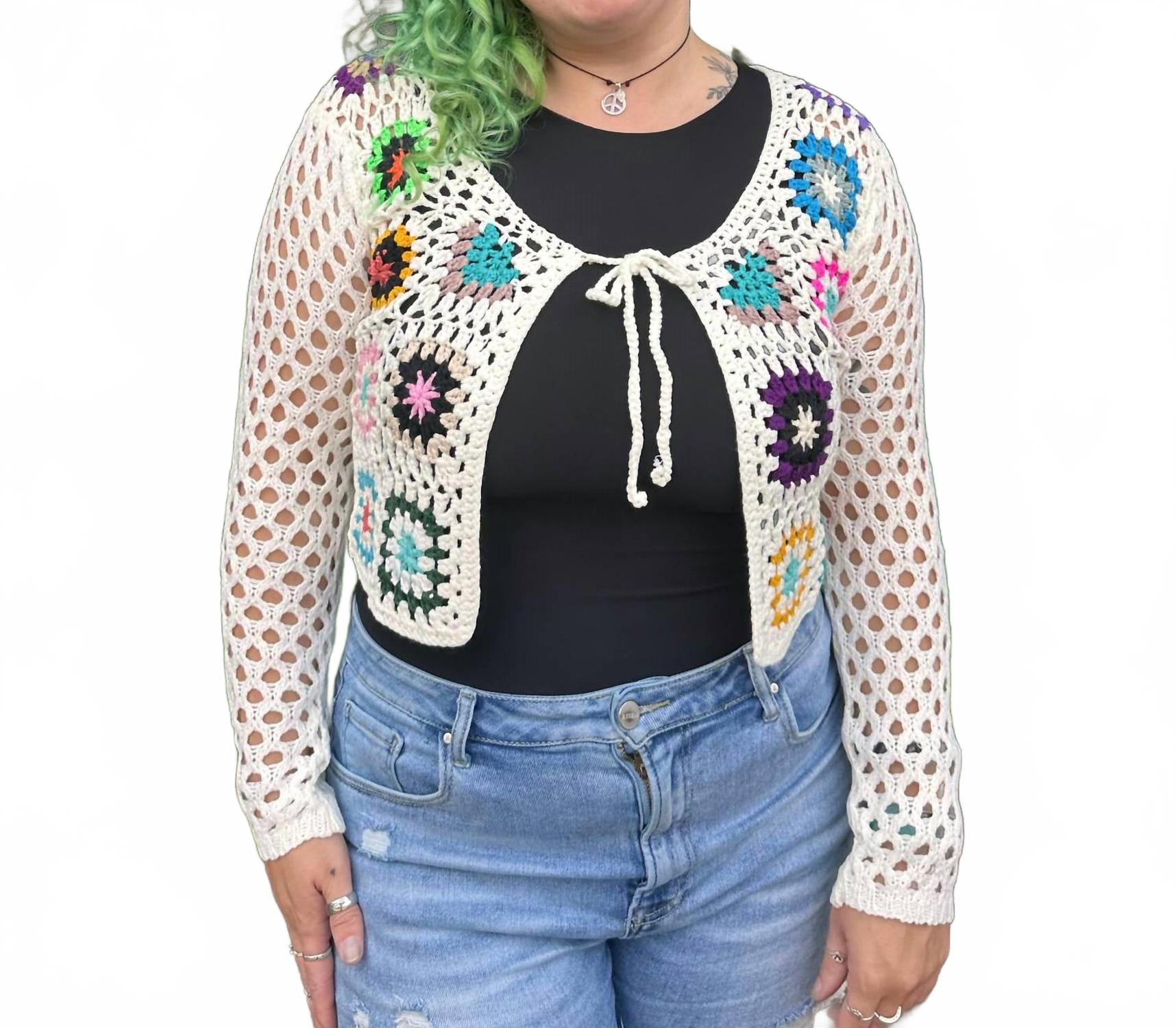 

Женский кардиган Marnie с вязаным узором в разноцветном исполнении Adora, мультиколор