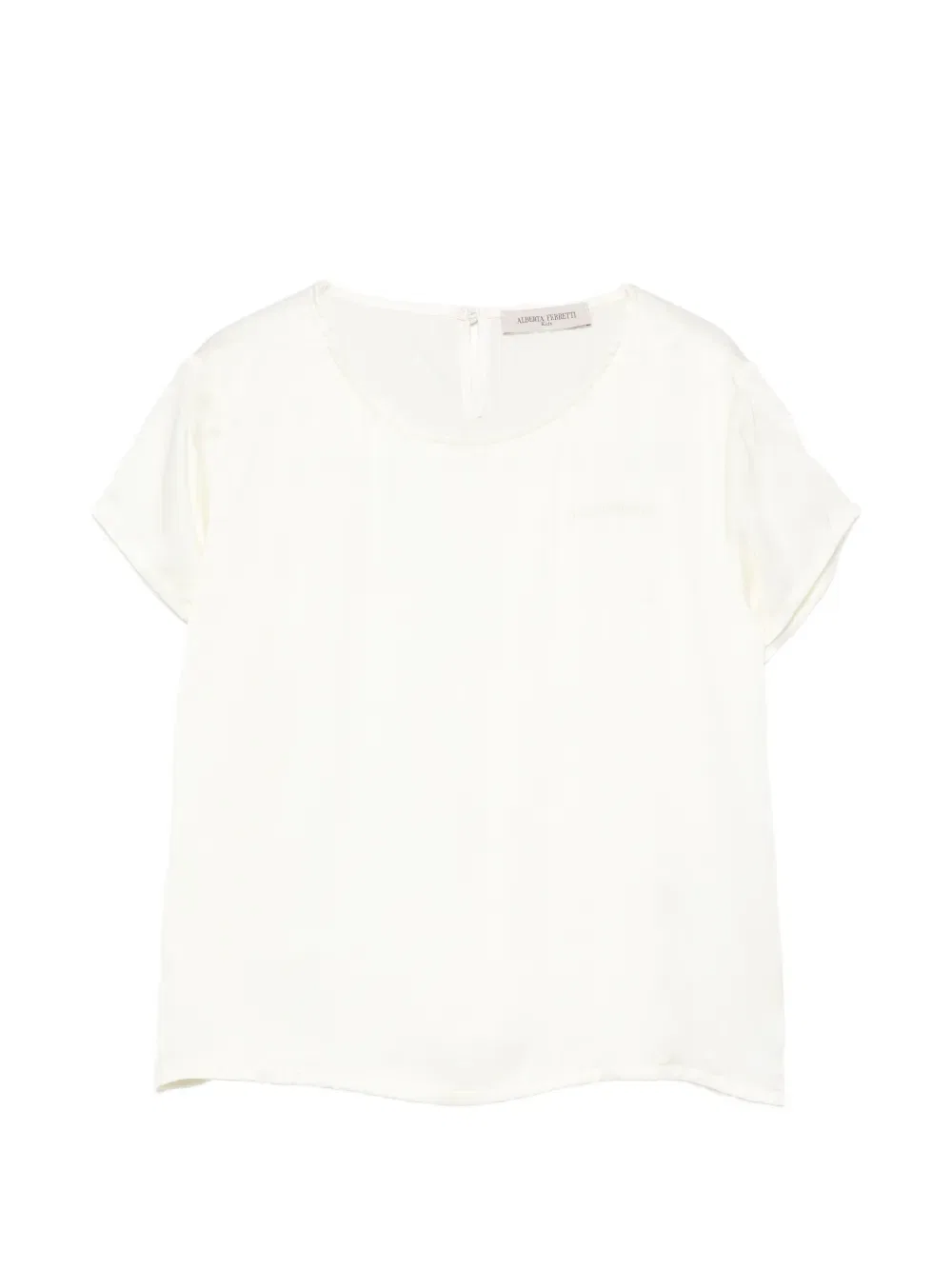 Блузка с вышитым логотипом Alberta Ferretti Kids, нейтральный