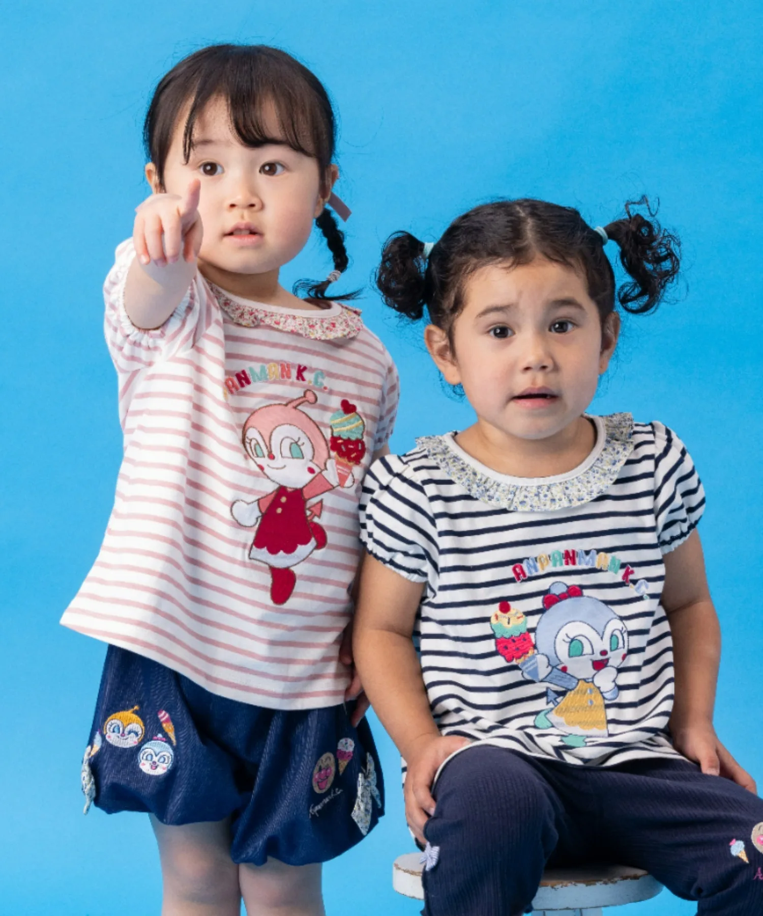 Детская футболка с аппликацией и рюшами ANPANMAN KIDS COLLECTION синяя — фото 3