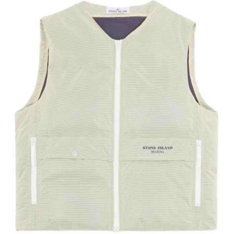 Пуховик-жилет на молнии STONE ISLAND, Butter