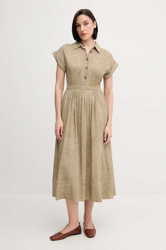 

Платье с добавлением льна Pedro Del Hierro, зеленый