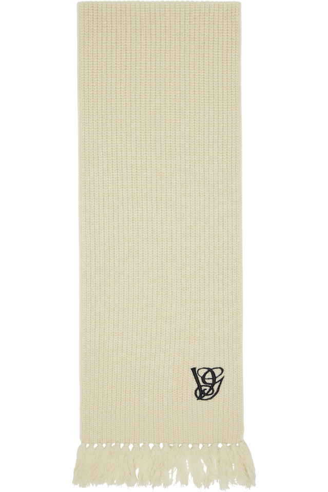 

Valentino Garavani Шерстяной шарф цвета слоновой кости