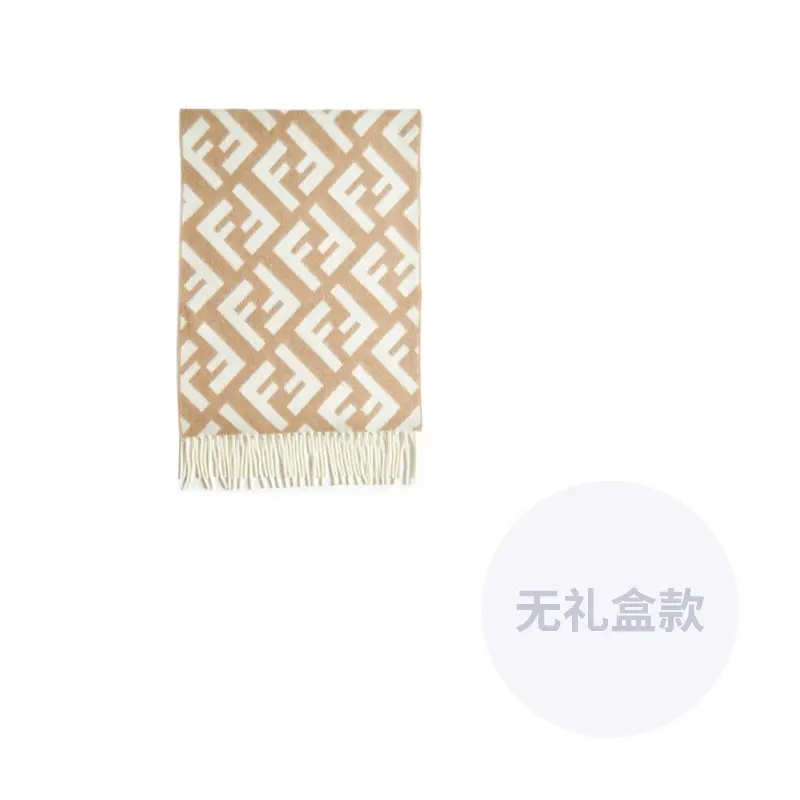 

FENDI Вязаный шарф женский светло-коричневый, Light Umber