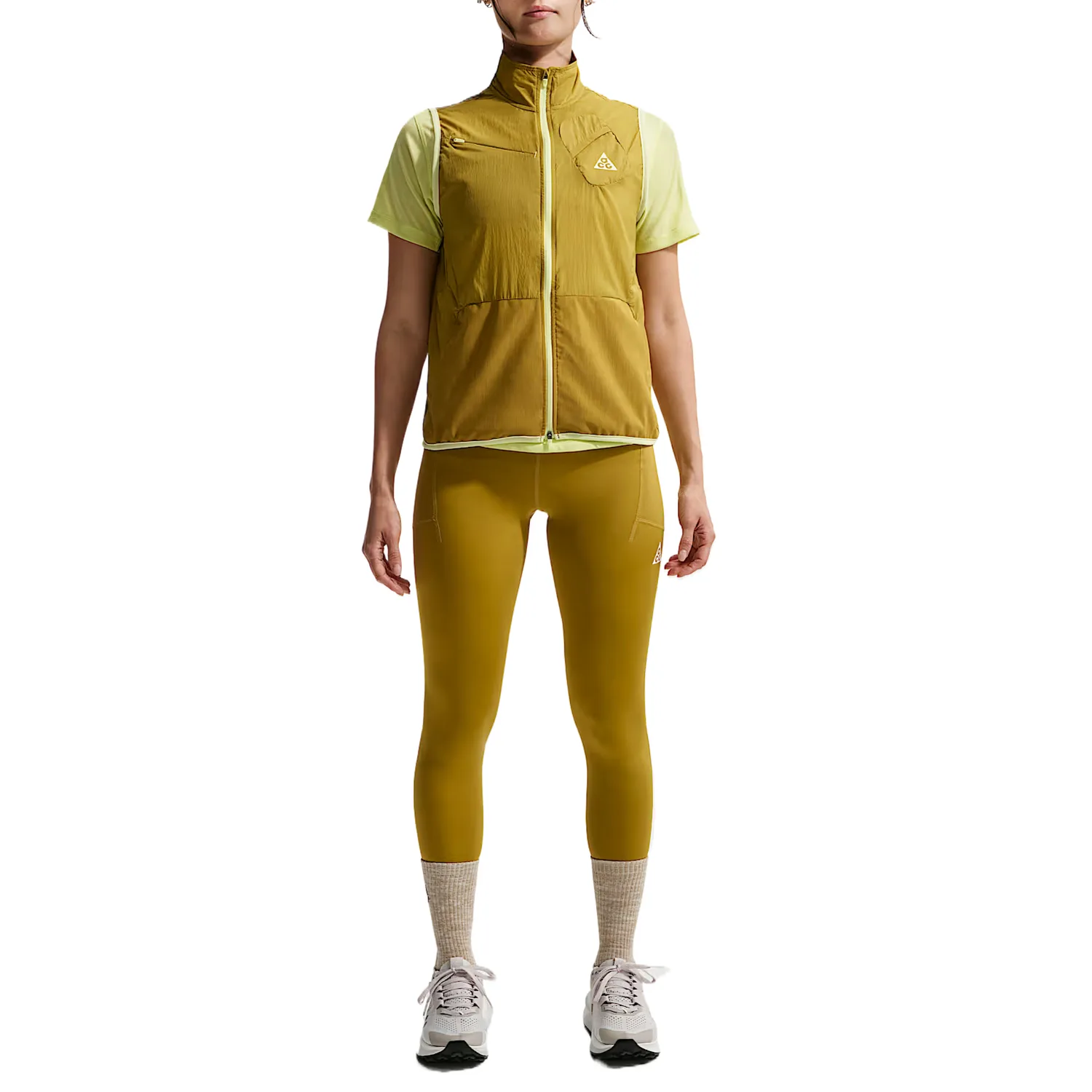 Nike Брюки для бега ACG женские Peat Moss Yellow/Ore Gray/Peat Moss Yellow/Mountain White — фото 4