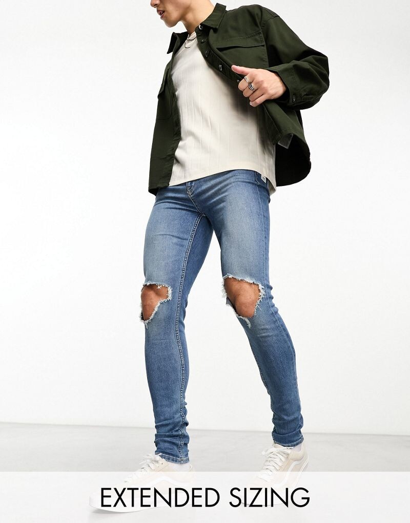 

ASOS DESIGN спрей для джинсов Power Stretch светлого оттенка с рваными коленями