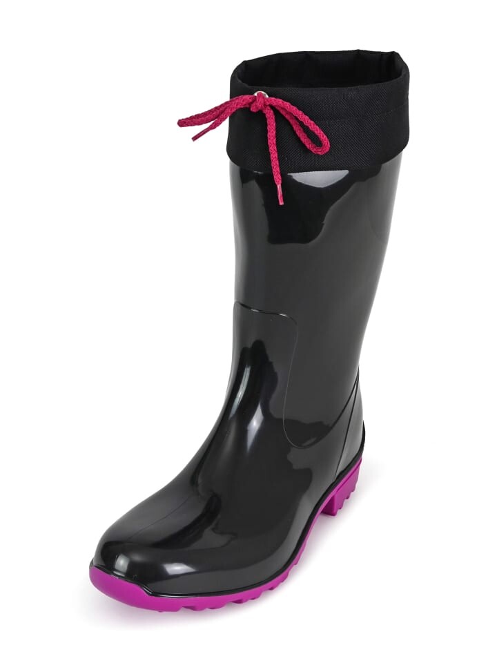 Резиновые сапоги Regenliebe, цвет schwarz/fuchsia