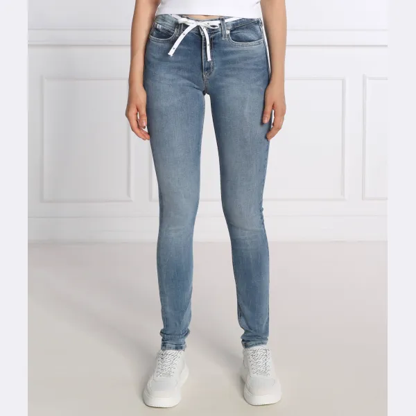 

Джинсы скинни середина рассмеялась Calvin Klein, синий