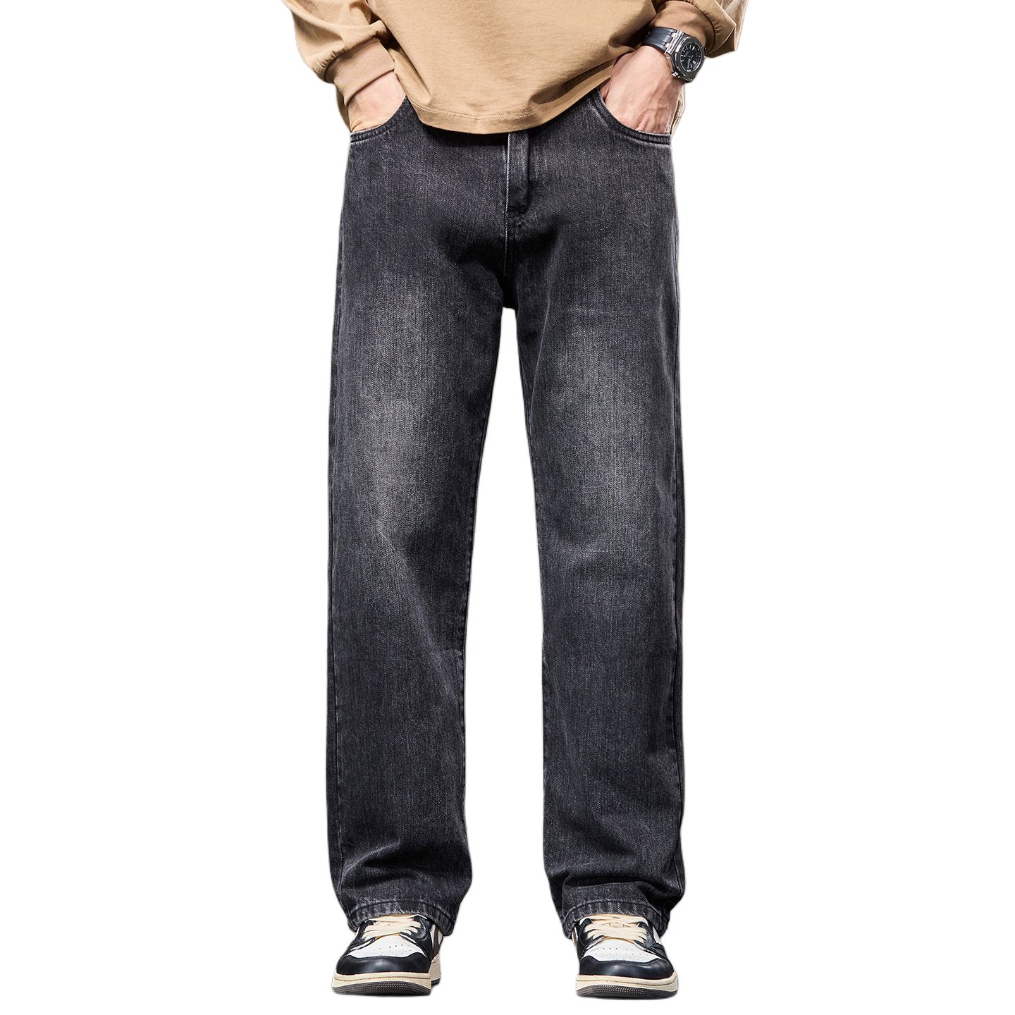 

Джинсы Unisex Moderate Straight Fit Jeep, черный серый fleece-lined