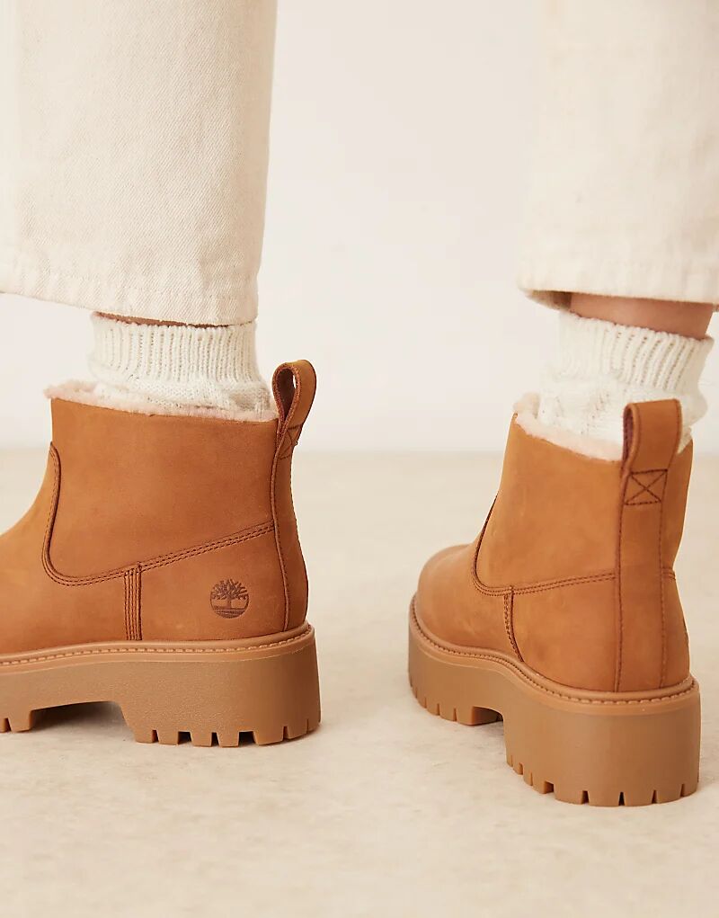 Ботинки челси Timberland Stone Street на платформе с подкладкой из искусственного меха, коричневого нубука — фото 4