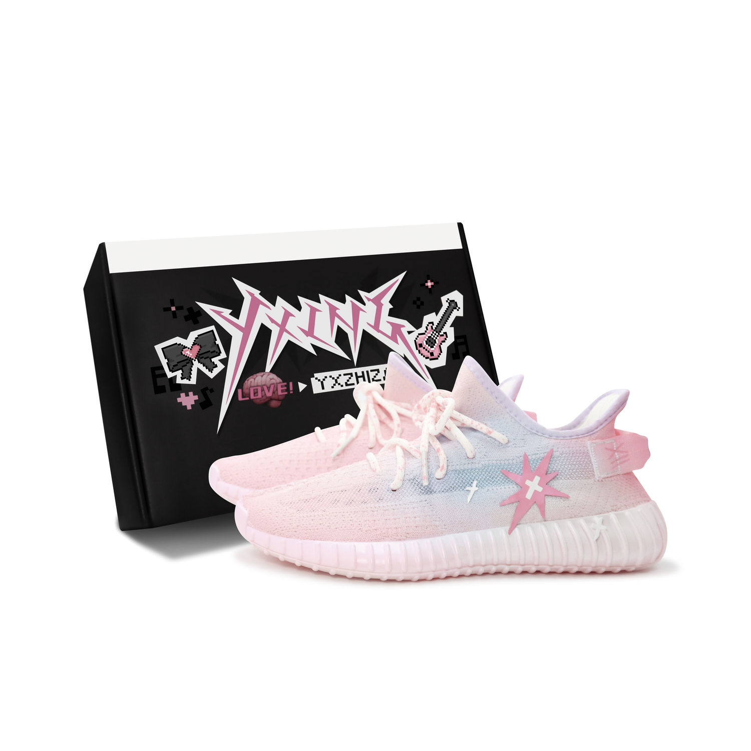 Yeezy Boost 350 V2 Дышащие и износостойкие низкие кеды унисекс ледяной розовый голубой Adidas Originals